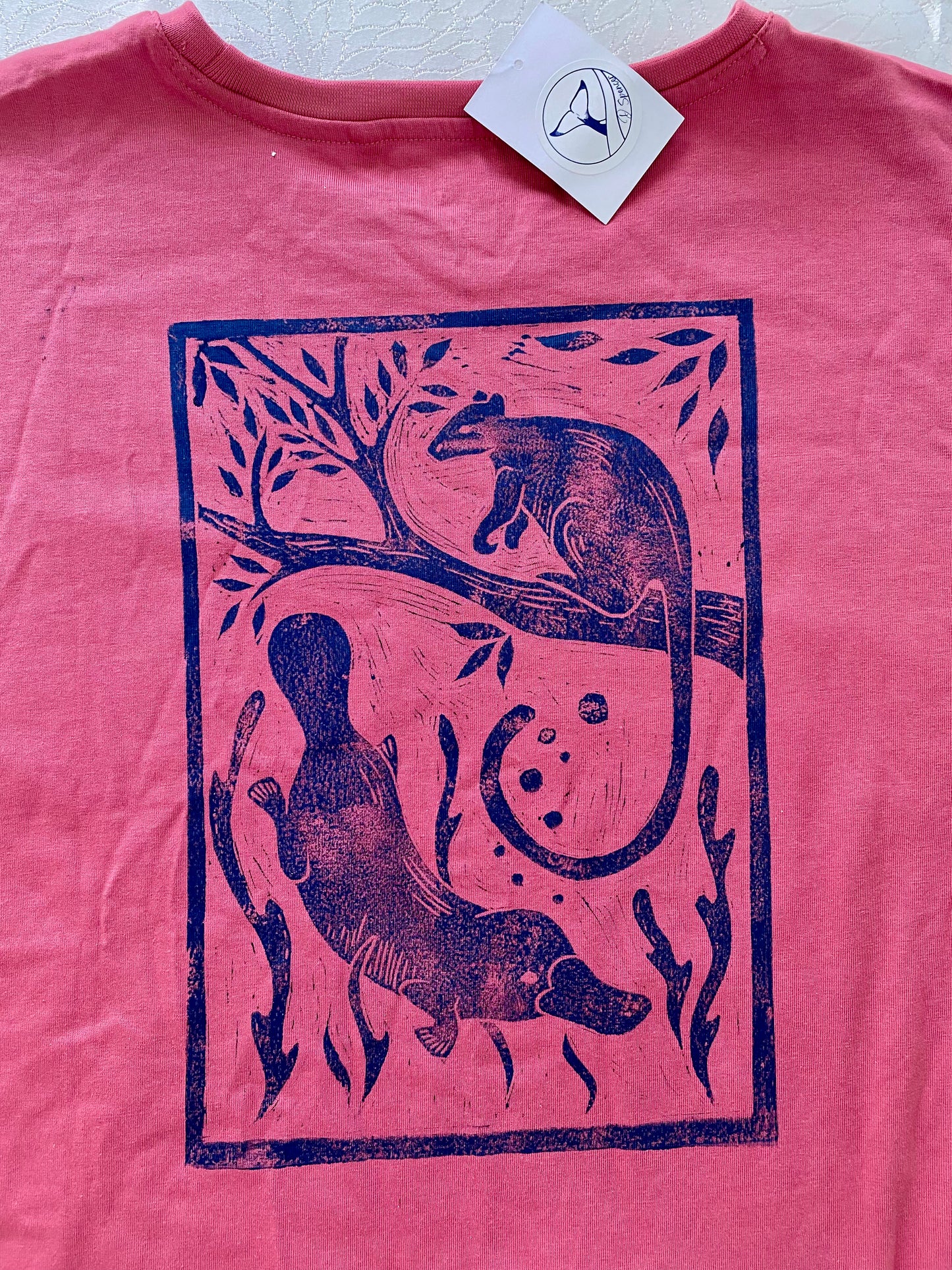 SAMPLE Platypus and Tree Kangaroo Lino Print T-Shirts